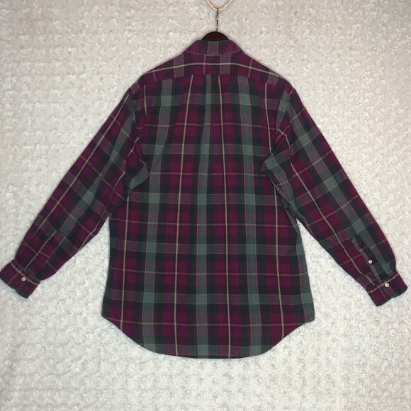 Ralph Lauren Men's Pink Green Plaid Button Down Size Medium‎ - Picture 6 of 6